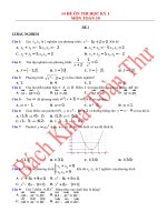 Bộ đề thi học kỳ 1  Toán 10 (Có đáp án đầy đủ - Tải về không lỗi Font)