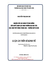 LA03 087 nghiên cứu các nhân tố ảnh hưởng đến quyết định lựa chọn trường đại học của học sinh phổ thông trung học  trường hợp hà nội 