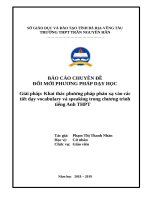 Giải pháp khai thác phương pháp phản xạ vào các tiết dạy vocabulary và speaking trong chương trình tiếng anh THPT