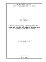 Nghiên cứu hiện trạng chất lượng nước, trầm tích sông trường giang, tỉnh quảng nam và đề xuất các biện pháp cải thiện 