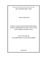 Xử phạt vi phạm vi phạm hành chính trong lĩnh vực môi trường từ thực tiễn các khu công nghiệp ở tỉnh bắc giang 
