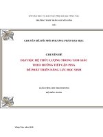 Chuyên đề dạy học hệ THỨC LƯỢNG TRONG TAM GIÁC THEO HƯỚNG TIẾP cận PISA