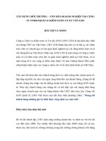 Xây dựng môi trường – văn hóa doanh nghiệp tại công ty TNHH dịch vụ kiểm toán và tư vấn UHY 