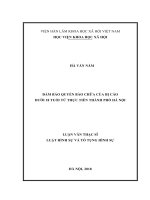 Đảm bảo quyền bào chữa của bị cáo dưới 18 tuổi từ thực tiễn thành phố hà nội 
