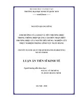 Ảnh hưởng của logo và tên thương hiệu trong thông điệp quảng cáo đến nhận biết thương hiệu của người tiêu dùng -ƠNghiên cứu thực nghiệm trong lĩnh vực ngân hàng.