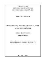 Marketing địa phương nhằm phát triển du lịch tỉnh Bến Tre tt