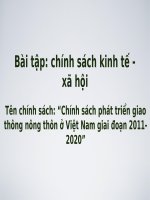 Bài tập chính sách kinh tế - xã hội