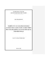 Nghiên cứu các giải pháp đảm bảo an toàn chất lượng nước và phát triển bền vững hệ thống cấp nước sông quao, tỉnh bình thuận 