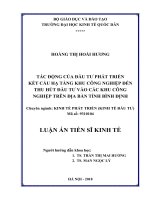 Tác động của đầu tư phát triển kết cấu hạ tầng khu công nghiệp đến thu hút đầu tư vào các khu công nghiệp trên địa bàn tỉnh bình định