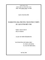 Marketing địa phương nhằm phát triển du lịch tỉnh Bến Tre