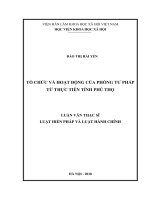 Tổ chức và hoạt động của phòng tư pháp từ thực tiễn tỉnh phú thọ 