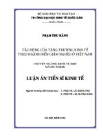Tác động của tăng trưởng kinh tế theo ngành đến giảm nghèo ở việt nam 