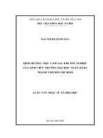 Định hướng việc làm sau khi tốt nghiệp của sinh viên trường đại học ngân hàng thành phố hồ chí minh 
