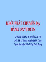 KHỞI PHÁT CHUYỂN DẠ BẰNG OXYTOCIN