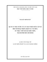 Quản lý nhà nước của ủy ban nhân dân cấp xã đối với hoạt động dịch vụ văn hóa từ thực tiễn huyện hóc môn, thành phố hồ chí minh 