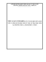 TIỂU LUẬN CUỐI KHÓA xử lý XUNG đột GIỮA GIÁO VIÊN và PHỤ HUYNH học SINH từ VIỆC xử PHẠT học SINH tại TRƯỜNG THCS a, THÀNH PHỐ v, TỈNH p