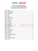 Câu trả lời mẫu 26 chủ đề IELTS Speaking Part 1 