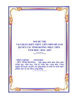 Bài dự thi: Vận dụng kiến thức các môn Sinh học, Hóa học, Vật lý, Giáo dục công dân, Công nghệ để tuyên truyền các giải pháp vệ sinh an toàn thực phẩm, bảo vệ sức khỏe cộng đồng.