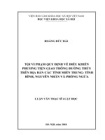 Tội vi phạm các quy định điều khiển phương tiện giao thông đường thủy trên địa bàn các tỉnh miền trung tình hình, nguyên nhân và phòng ngừa 