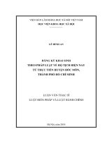 Đăng ký khai sinh theo pháp luật về hộ tịch hiện nay từ thực tiễn huyện hóc môn, thành phố hồ chí minh 