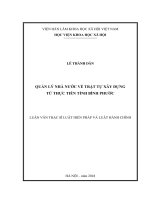 Quản lý nhà nước về trật tự xây dựng từ thực tiễn tỉnh bình phước 