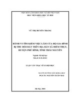 Hành vi tìm kiếm việc làm của hộ gia đình bị thu hồi đất trên địa bàn xã điềm thụy, huyện phú bình, tỉnh thái nguyên 
