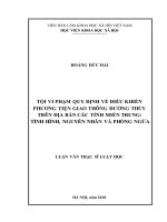 Tội vi phạm các quy định điều khiển phương tiện giao thông đường thủy trên địa bàn các tỉnh miền trung tình hình, nguyên nhân và phòng ngừa 