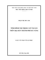 Tình hình tội trộm cắp tài sản trên địa bàn thành phố đà nẵng 