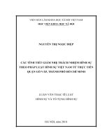 Các tình tiết giảm nhẹ trách nhiệm hình sự theo pháp luật hình sự việt nam từ thực tiễn quận gò vấp, thành phố hồ chí minh 