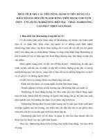 Phân tích nhu cầu tiêu dùng, hành vi tiêu dùng của khách hàng đối với ngành hàng thời trang cho tuổi teen   ứng dụng marketing hiện đại – viral marketing vào phát triển sản phẩm 