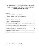 Phân tích hành vi sử dụng caphe và dịch vụ caphe tại thị trường – ứng dụng marketing hiện đại vào nghiên cứu 
