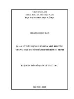 Quản lý xây dựng văn hoá nhà trường trung học cơ sở thành phố hồ chí minh 