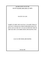 Nghiên cứu điều chế nano tio2 và tio2 biến tính lưu huỳnh từ tinh quặng inmenit bình định nhằm ứng dụng làm vật liệu xúc tác quang phân hủy một số hợp chất hữu cơ ô nhiễm trong môi trường nước 