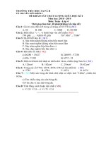 ĐỀ KT TOÁN CHK i   lớp 4