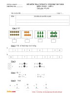 de thi hoc ki 1 mon toan lop 1 theo TT 22 nam 2017
