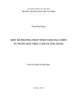 Một số phương pháp tính toán dựa trên từ ngôn ngữ trực cảm và ứng dụng 