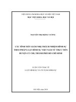 Các tình tiết giảm nhẹ TNHS theo pháp luật hình sự việt nam từ thực tiễn huyện củ chi, thành phố hồ chí minh 