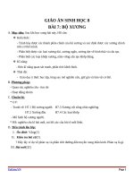 Giáo án Sinh học 8 bài 7: Bộ xương