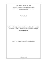 Đánh giá thiệt hại kinh tế của nước biển dâng do biến đổi khí hậu đến sử dụng đất nông nghiệp tỉnh nam định 