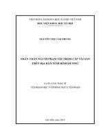 Nhân thân người phạm tội trộm cắp tài sản trên địa bàn tỉnh bình dương 