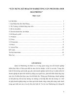 Xây dựng kế hoạch marketing sản phẩm bia hơi hải phòng