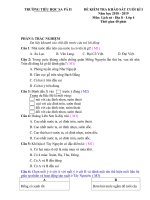 ĐỀ LỊCH sử  địa lí   lớp 4