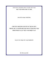 Chuyển nhượng quyền sử dụng đất trong các dự án kinh doanh nhà ở thương mại theo pháp luật việt nam hiện nay 
