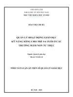 Quản lý hoạt động giáo dục kỹ năng sống cho trẻ 5 6 tuổi ở các trường mầm non tư thục tt 