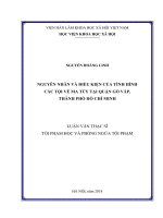 Nguyên nhân và điều kiện của tình hình các tội về ma túy tại quận gò vấp, thành phố hồ chí minh 