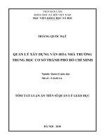 Quản lý xây dựng văn hoá nhà trường trung học cơ sở thành phố hồ chí minh tt