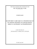 Nguyên nhân và điều kiện của tình hình tội cố ý gây thương tích hoặc gây tổn hại cho sức khỏe của người khác tại tỉnh bình phước 