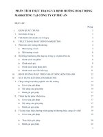 PHÂN TÍCH THỰC TRẠNG và ĐỊNH HƯỚNG HOẠT ĐỘNG MARKETING tại CÔNG TY CP PHÚ AN 