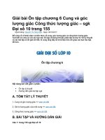 Giải bài ôn tập chương 6 cung và góc lượng giác công thức lượng giác