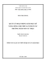 Quản lý hoạt động giáo dục kỹ năng sống cho trẻ 5 6 tuổi ở các trường mầm non tư thục tt